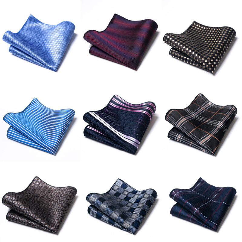 Alta qualidade marca lenço de seda homem azul escuro listrado abril dia do tolo ajuste formal festa bolso lenços quadrados