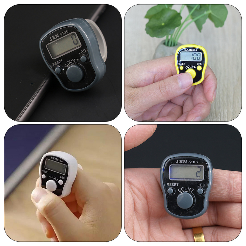 Finger Counter Electronic Swimming Pool Ring Lap Hand Held Knitting Row Counter Clicker Plastic Rosary Counting Tools