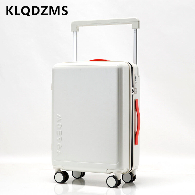 KLQDZMS-신제품 남성용 백 오픈 커버 트롤리 가방, 20 인치, 22 인치, 24 인치, 바퀴 달린 여성용 수하물, 롤링 탑승 상자