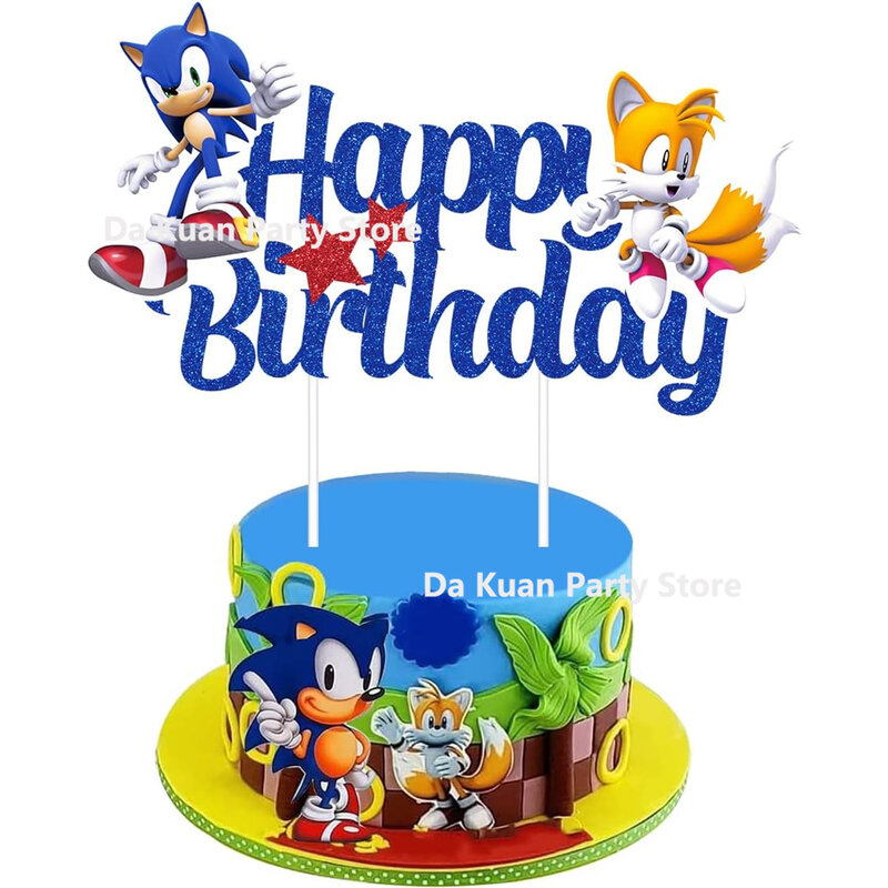 Sonic De Egel Feestartikelen Jongens Verjaardagsfeestje Papieren Servies Cake Topper Cupcake Decor Baby Shower Party Decoraties