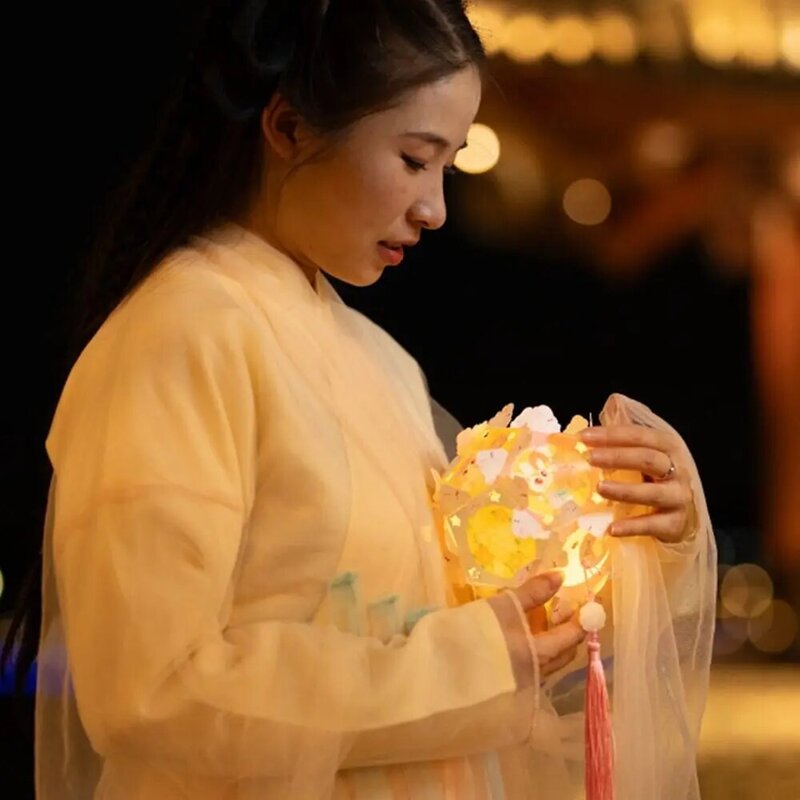 Intangible Cultural Heritage Mid-Autumn Festival Lantern DIY Glowing Luminous Dazzling Flower Lantern Chinese Style Handmade