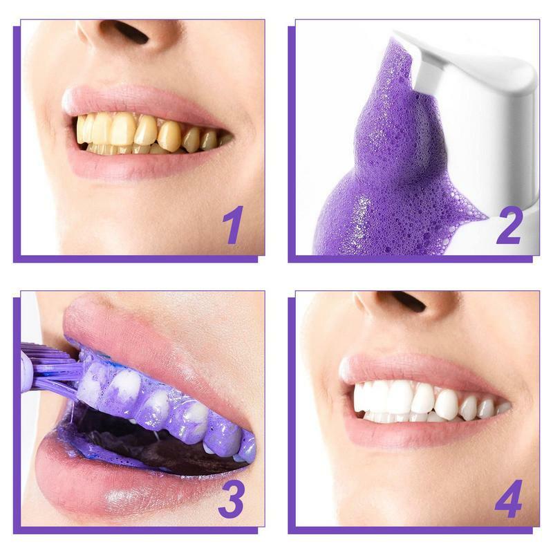 Espuma para blanquear los dientes, pasta de dientes, eliminación de manchas, mejora la salud Dental
