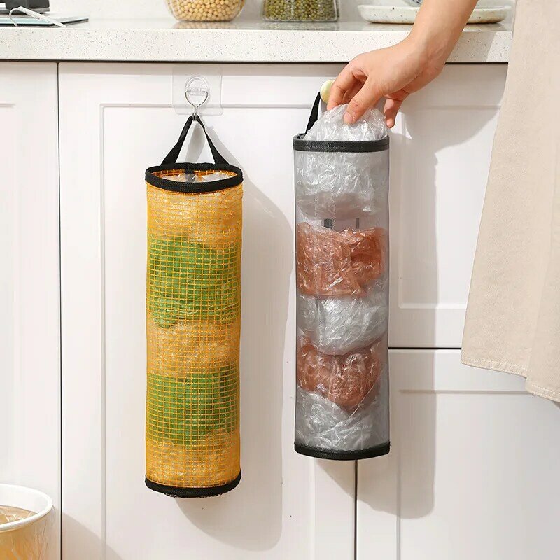 ถุงเก็บขยะแบบแขวนจัดระเบียบที่ใส่ถุงพลาสติกสำหรับห้องครัวที่เก็บถุงใส่ขยะ
