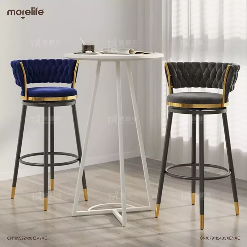 Silla de Bar moderna nórdica, taburete alto de lujo para restaurante, cocina, Bar, sala de estar, tocador, mostrador, muebles K01 +