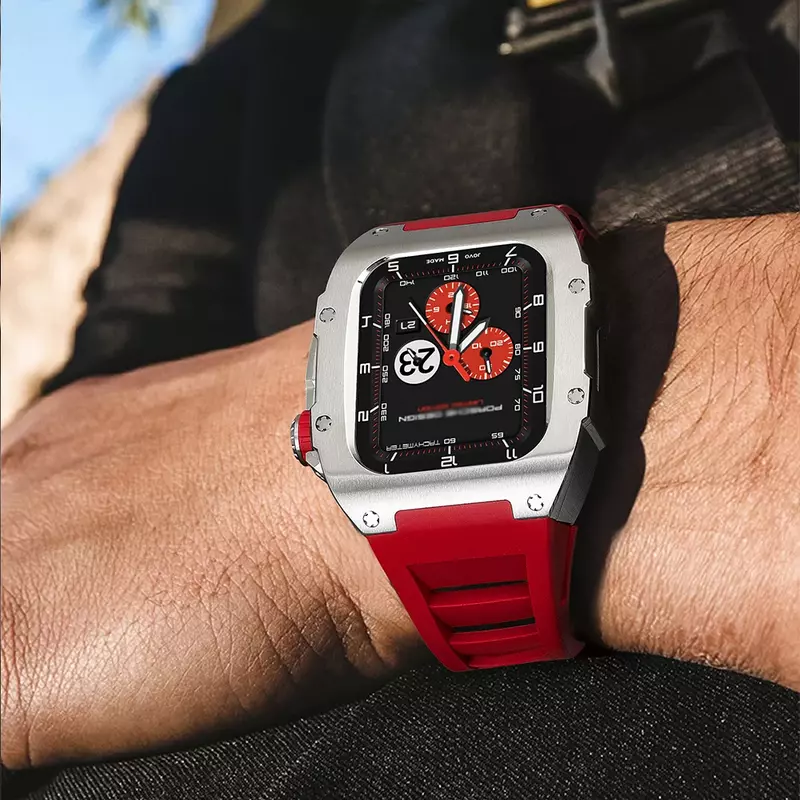 Caixa Retrofit em Aço Inoxidável para Apple Watch, Modificação em Aço Inoxidável 316L, Apple Watch de Luxo, 44mm, 45mm, iWatch SE, 5, 6, 7, 8, 9Series