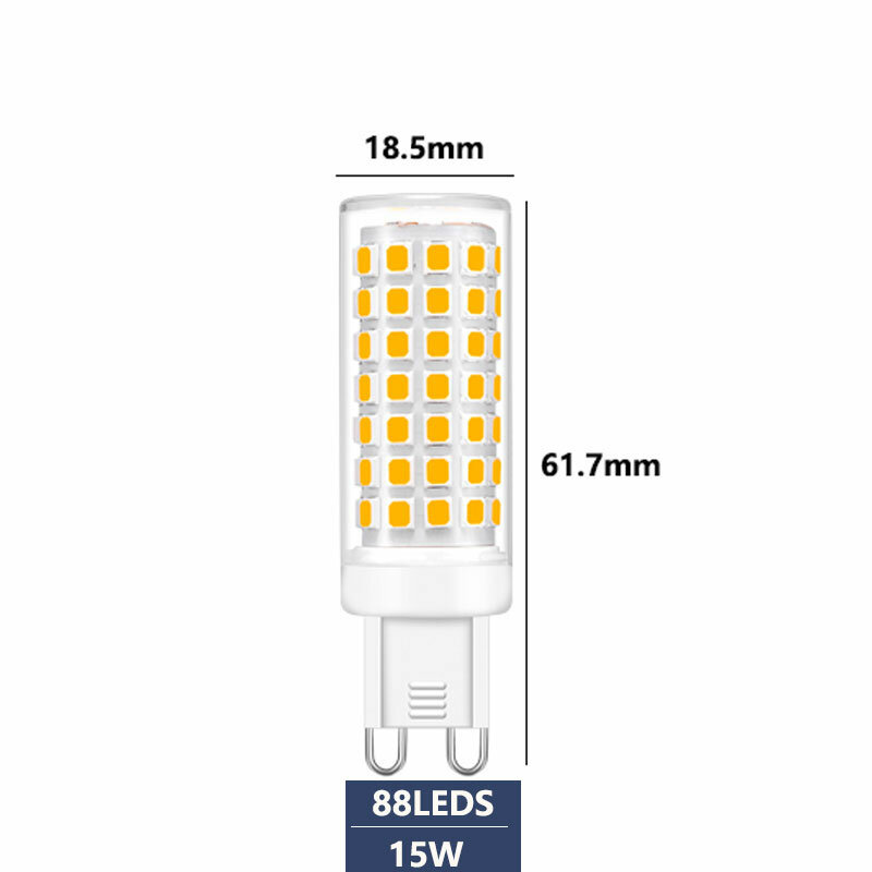 Lampe LED G9, 5/9/12/15/20W, AC 110/220V, SMD 2835/3014, remplace la lampe à courbure 30/40W