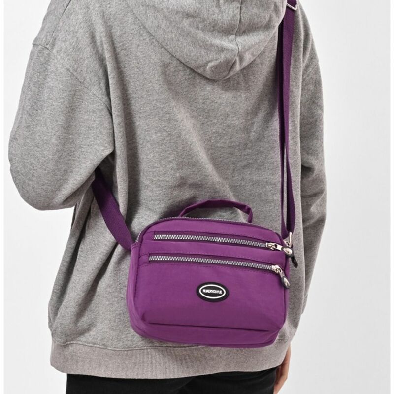 Нейлоновая водонепроницаемая сумка через плечо, модная Вместительная дорожная сумка для мобильного телефона с несколькими карманами, однотонная сумка на молнии