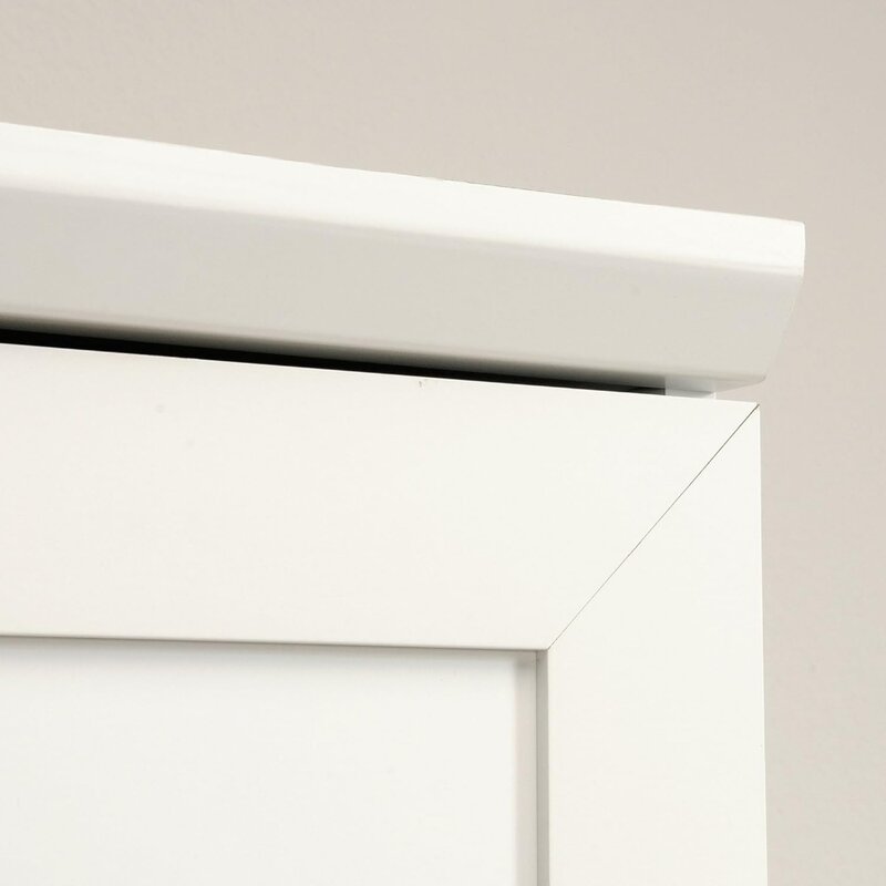 Шкаф для хранения в гостиной комнате, внешний размер, Д: 23,31 x Ш: 17,01 x В: 70,91 дюйма, мягкая отделка белым цветом