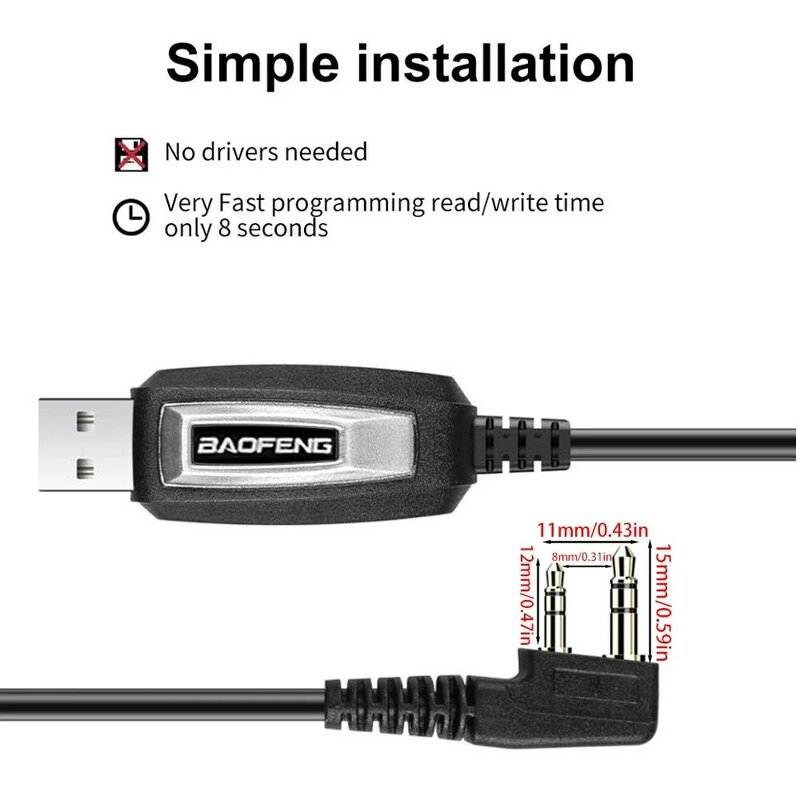 สายโปรแกรม USB พร้อม CD สำหรับวิทยุสื่อสาร BF-888S UV-5R UV-82 UV-S9บวก UV-13 16 17 21 Pro 5R UV-K5 PLUS PLUS walkie talkie