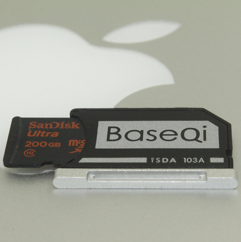 Baseqi Originele Voor Macbook Air 13Inch Year2009-2021 Card Adapter Aluminium Micro Sd Reader 103A