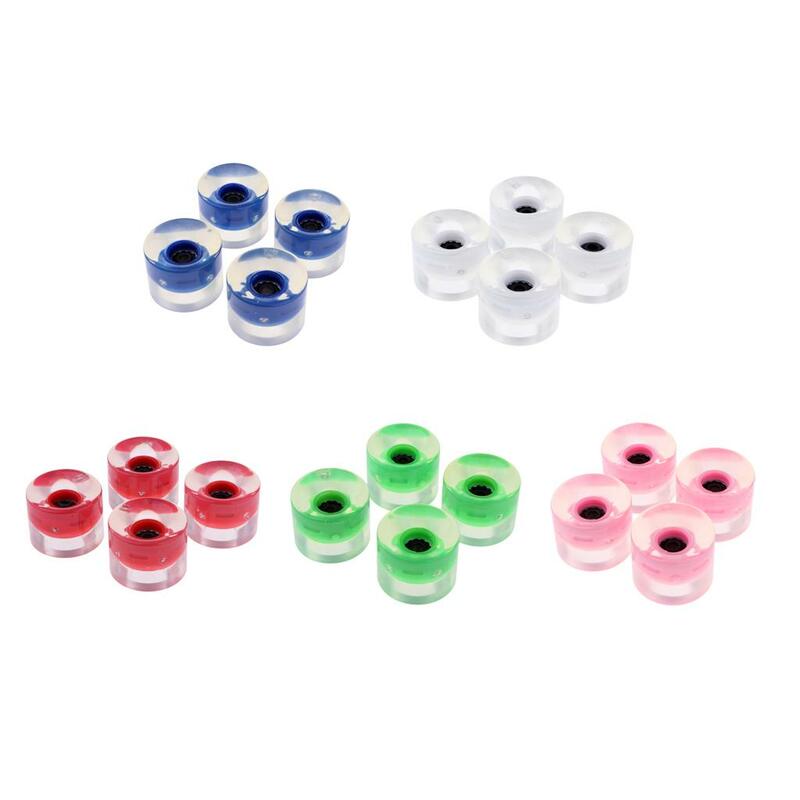 4 Flash Wheels 60 Mm with Core for Longboard Skateboard Pink / Blue / / / Red