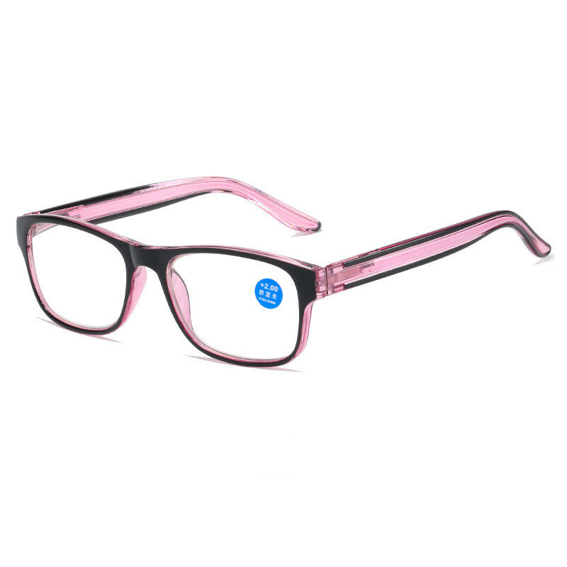 Очки для чтения с защитой от синего света, модные женские и мужские прозрачные квадратные компьютерные пресбиопические очки, оправа с весенними дужками, очки