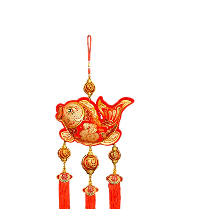 Новогоднее украшение 2024, красная декоративная китайская подвеска с благословением для праздника, аксессуары для гостиной, новоселье на стену