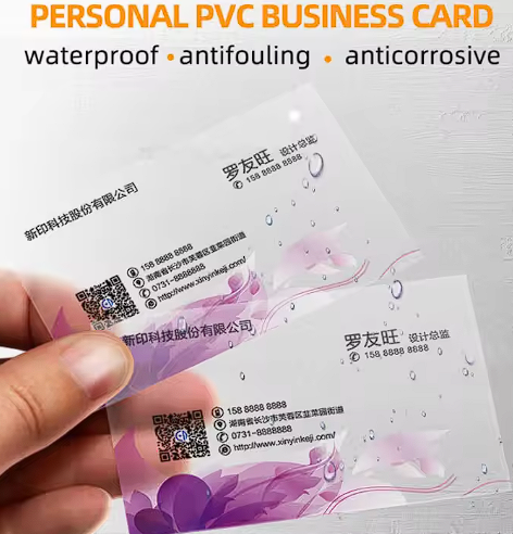 Biglietto da visita personalizzato da 1000 pezzi con stampa di biglietti da visita in plastica trasparente con logo impermeabile