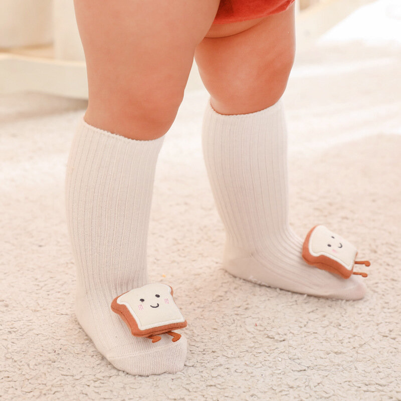 ถุงเท้าเด็กผ้าฝ้าย100% ทารกแรกเกิดเด็กวัยหัดเดิน Anti-Slip ถุงเท้าตุ๊กตาการ์ตูนถุงเท้าเด็กพับปาก...