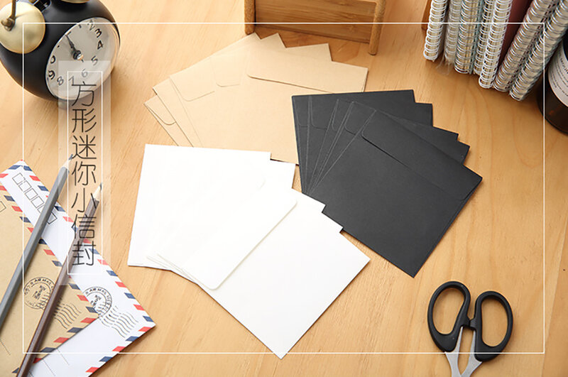 Mini enveloppes de rangement en papier Kraft Vintage, 10x10cm, Style INS, papeterie rétro créative