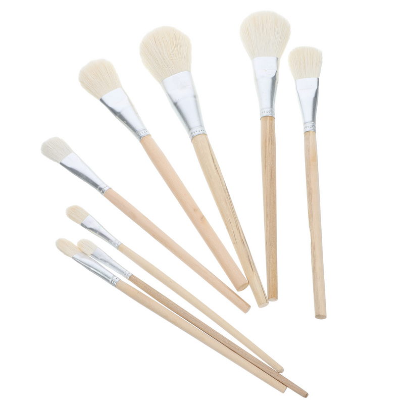 8 Pcs Wool Paint Brush Practicing Watercolor Brushes Portable Oil Household Multifunction Ceramic Pottery Painting