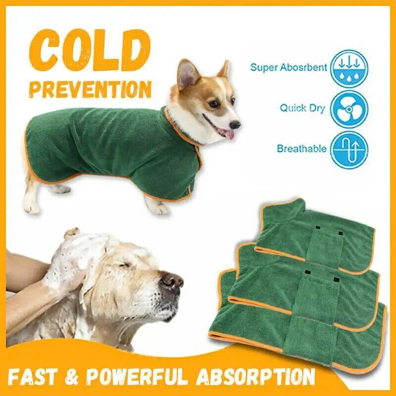 超吸収性ペットバスローブ、犬の乾燥コート、マイクロファイバービーチタオル、大型、中型、小型犬、ファストドライ、犬のアクセサリー