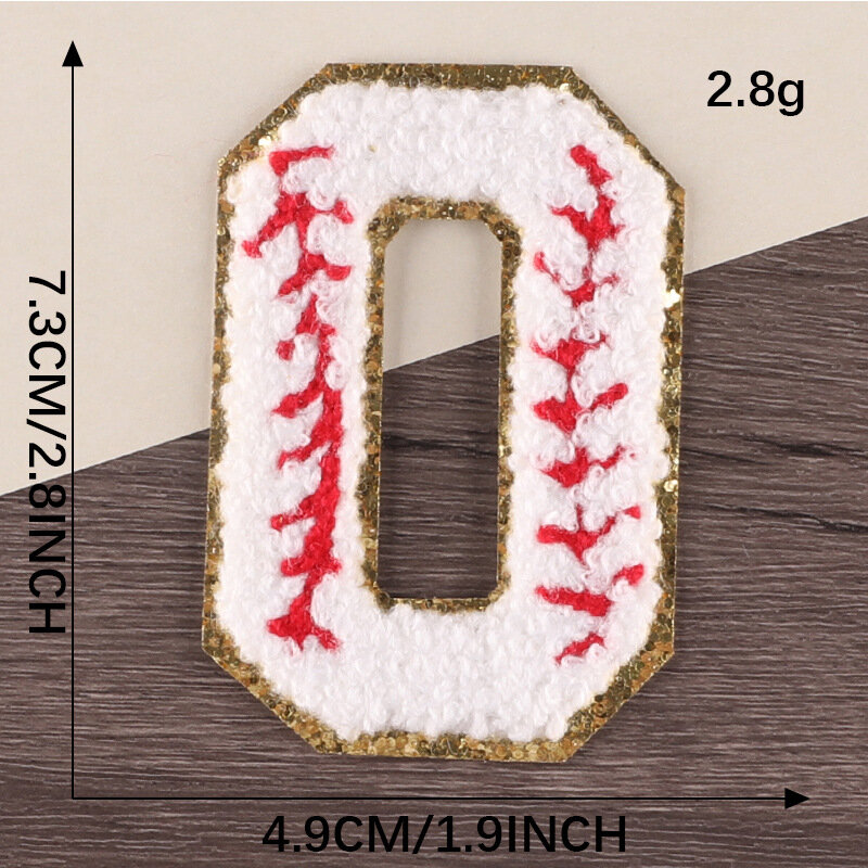 Hot Chenille Honkbal Borduurwerk Patch Letter Sticker Diy Alfabet Iron On Patches Badges Stof Accessoires Voor Kleding Hoeden