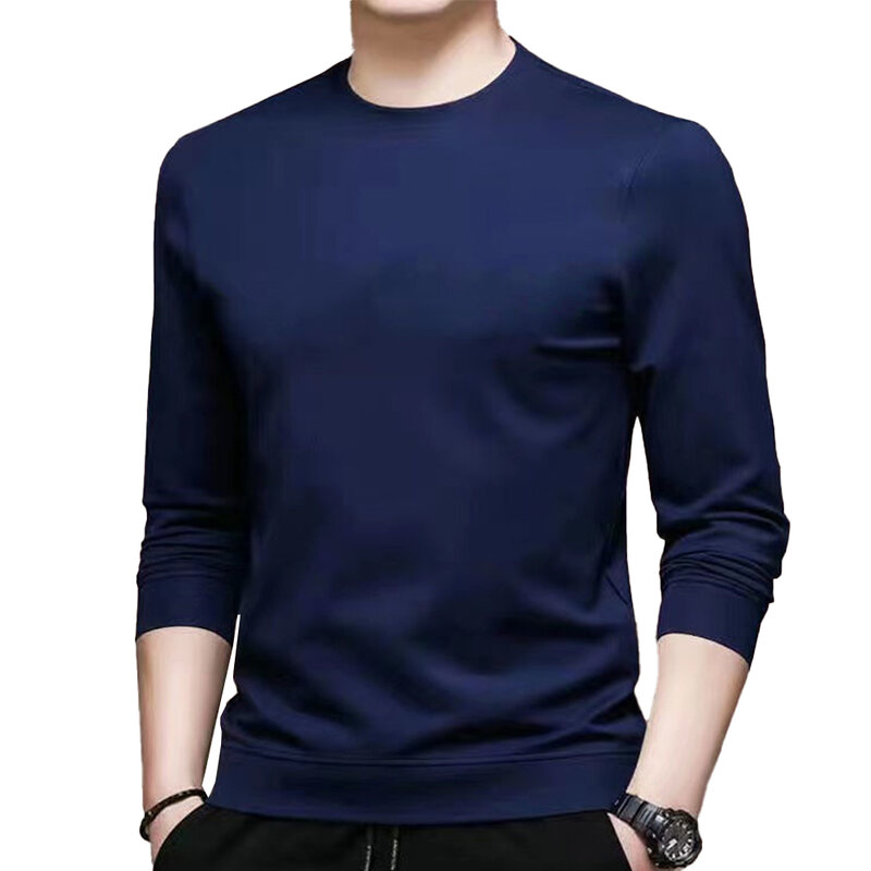 Camiseta informal de manga larga para hombre, camisa interior, blusa deportiva, color verde oscuro, talla L 3XL