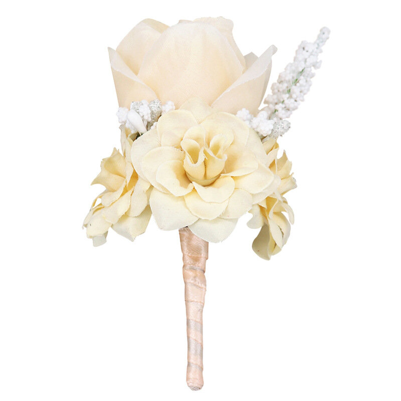 Flor de pecho de ceremonia de boda, flor de solapa de novia, entrega instantánea de grupo de hermanas, flor de muñeca, flor de imitación