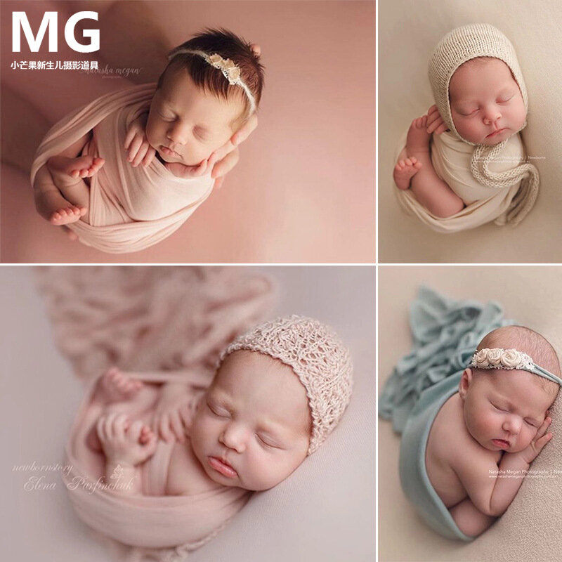 Newborn Photography Props Baby Wrap Blanket Swaddling Photo Backdrop Shoot Studio Fotografia Accessories Background Pillow Hat