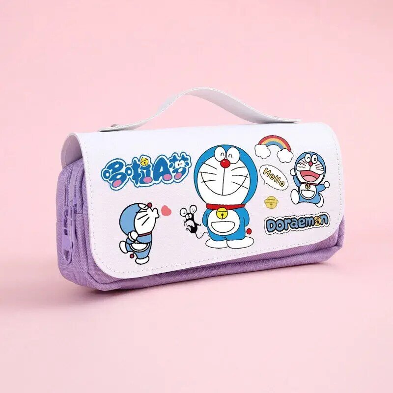 귀여운 도라에몽 애니메이션 어린이 만화 대용량 수납 연필 가방, 학생 다기능 문구 가방, 명절 선물