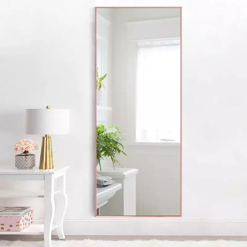 Full-length mirror, large floor-to-ceiling mirror, with wall mirror, aluminum alloy frame