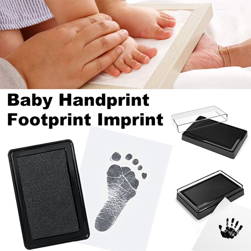 Umwelt freundliche Baby pflege ungiftig Baby Handabdruck Fußabdruck Aufdruck Kit Baby Souvenirs Casting Neugeborenen Fußabdruck Inkpad