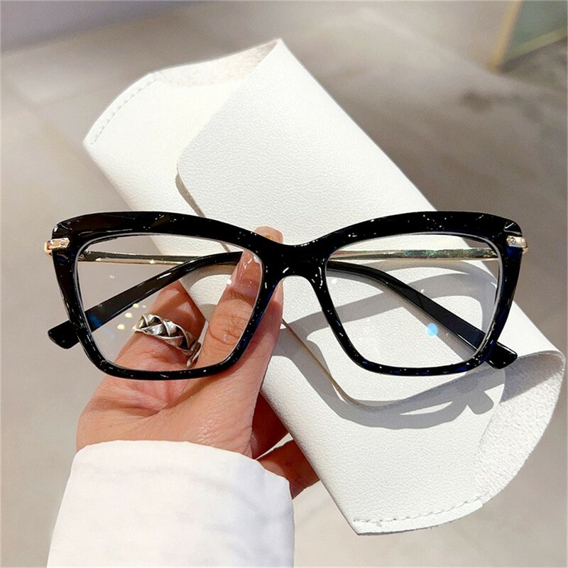 KLASSNUM-óculos retrô clássico cat eye frame para mulheres, óculos anti-luz azul, proteção para os olhos do computador, moda