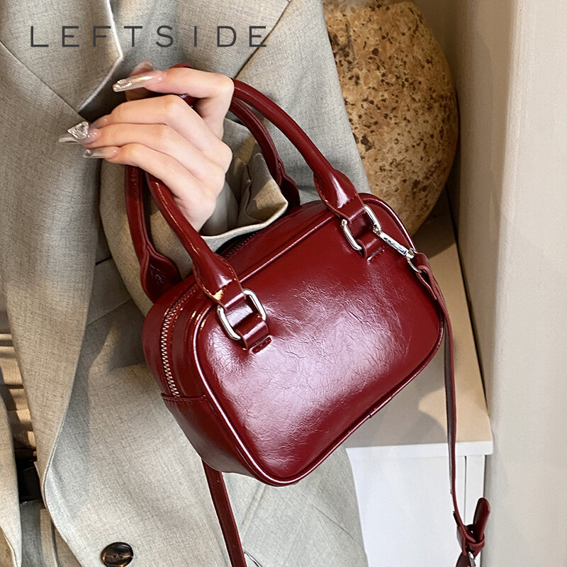 Süße Mini rote Umhängetaschen mit kurzem Griff für Frauen 2024 Designer Mode Handtaschen und Geldbörsen Pu Leder Umhängetasche