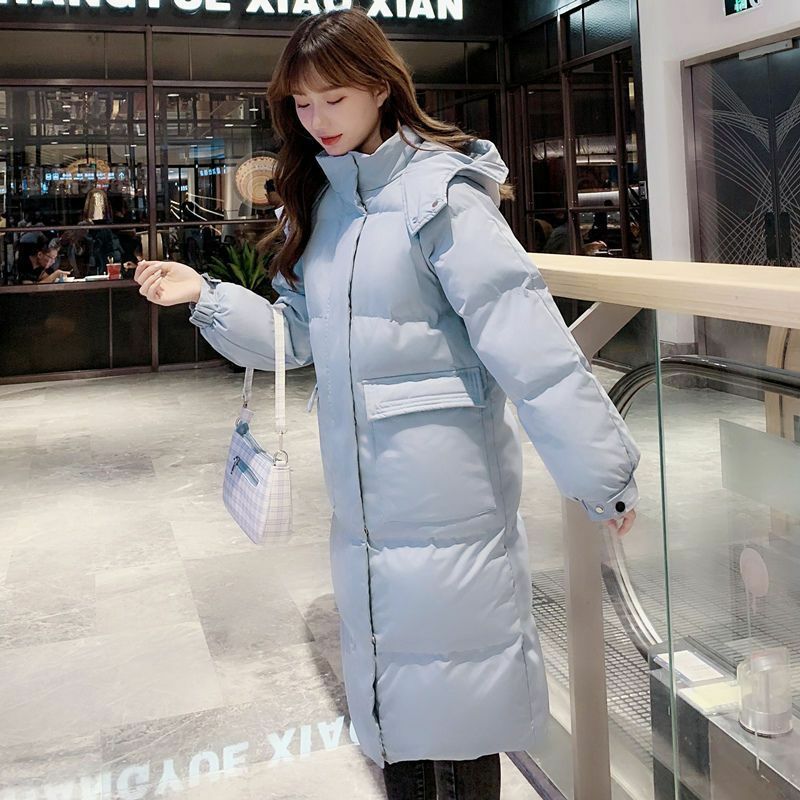 Jaqueta de algodão de comprimento médio para mulheres, casaco espesso solto, casacos novos, inverno, 2023