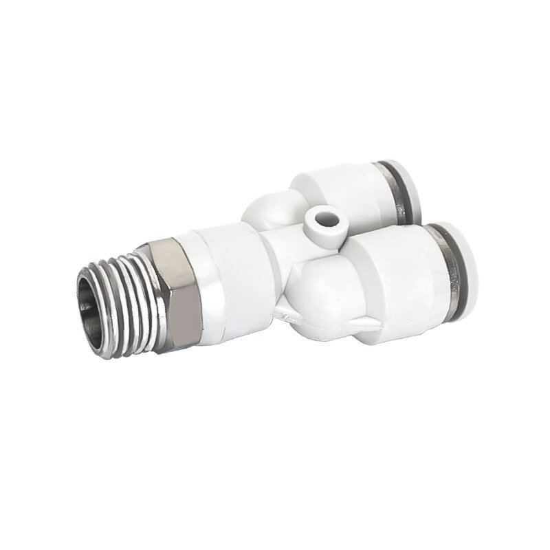 White Y-type PX Threaded Three-Way Quick Connector Pneumatic Quick Connector PX Gas Pipe Cylinder Solenoid Valve Connector