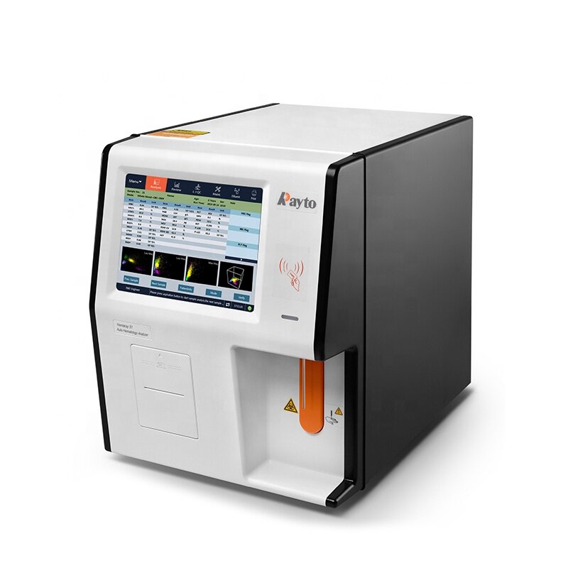 Rayto-máquina de recuento de sangre completo, Analizador automático de Hematología, prueba cbc, 5 partes para humano