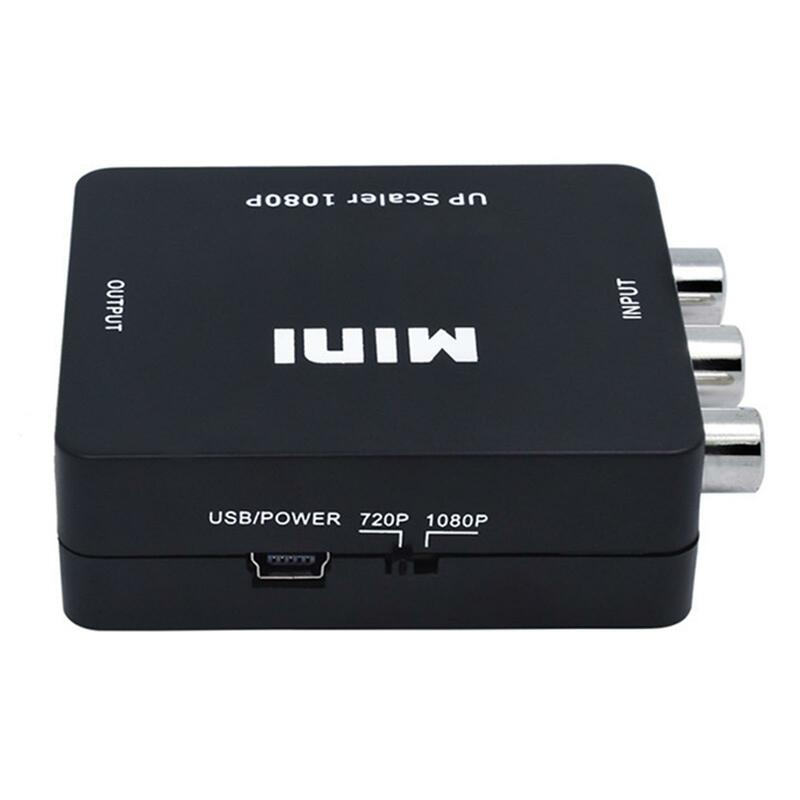 HDMI-kompatybilny z adapterem scalera AV RCA CVSB L/R wideo 1080P skrzynka konwerterowa Adapter kompozytowy wideo HD z kablem USB