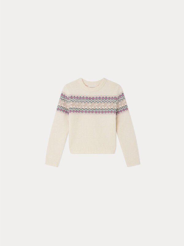 Pull en tricot à col rond pour filles, tout en laine, aucun jacquard, haut épais et chaud, automne et hiver, 23
