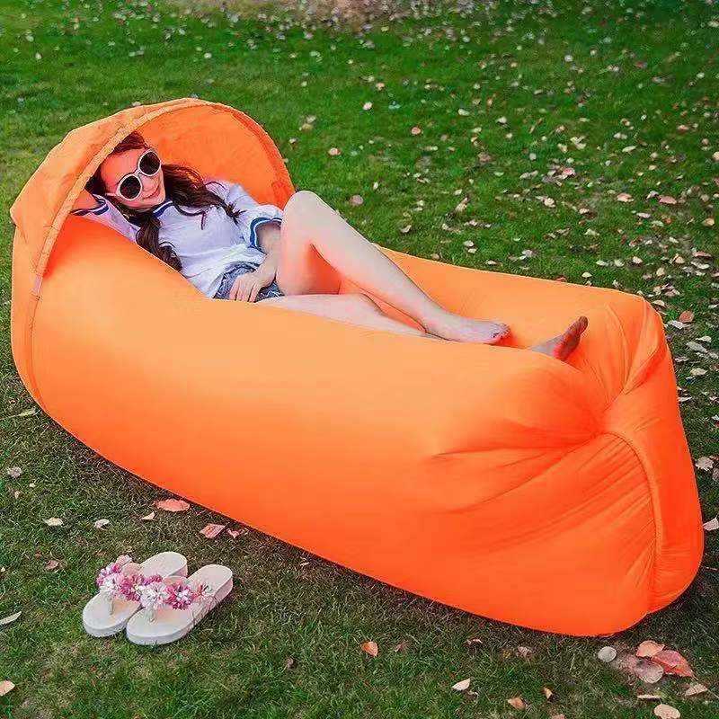 Faul neues aufblasbares Sofa im Freien tragbares Luftbett Blas beutel Mittagspause einfaches Bett Sonnenschutz kissen aufblasbare Sitzplätze