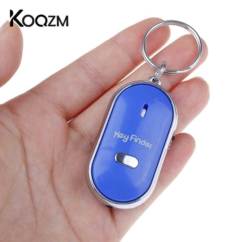 Blue Anti-Lost Key Finder Locator Keychain Whistle Beep Sound Alarm LED Light