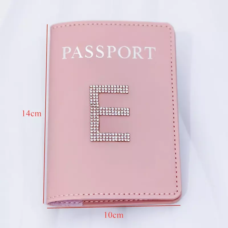 1 Piece Rhinestones Letter A-Z  Passport Cover Case Holder Passport Wallet Card Holder Fashion Travel Accessories For Flight
