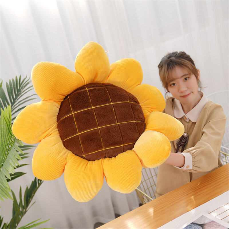 40/50/70cm neue Sonnenblumen gefüllte Pflanzen ultra weiche Plüsch Sitzkissen Wurf kissen für Sofa Stuhl Indoor Boden matte Mädchen Geschenk