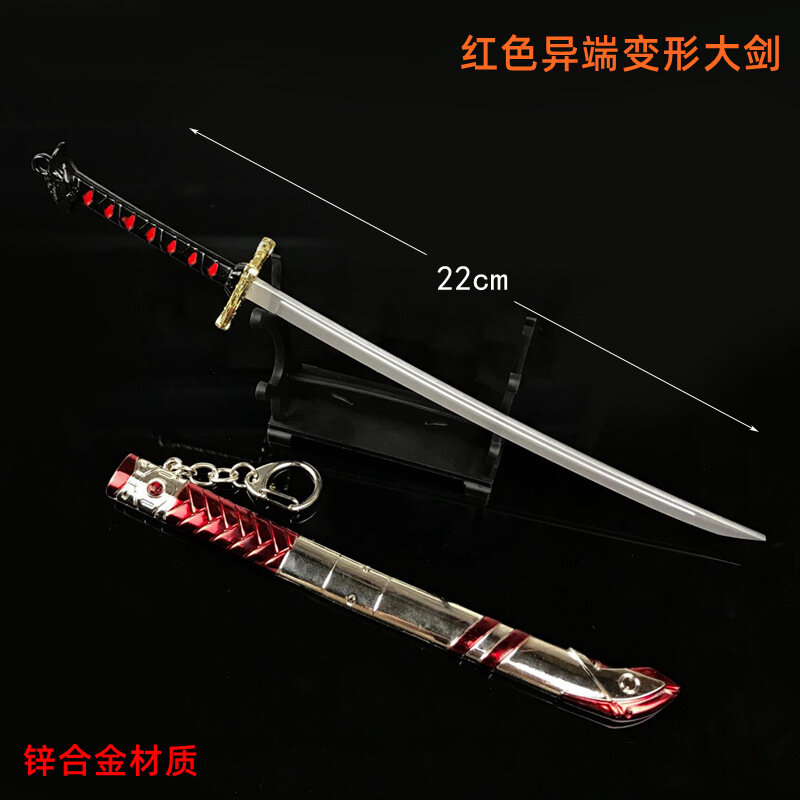 22cm liga abridor de carta espada vermelho gundam herege espada liga arma pingente modelo presente estudante espada coleção