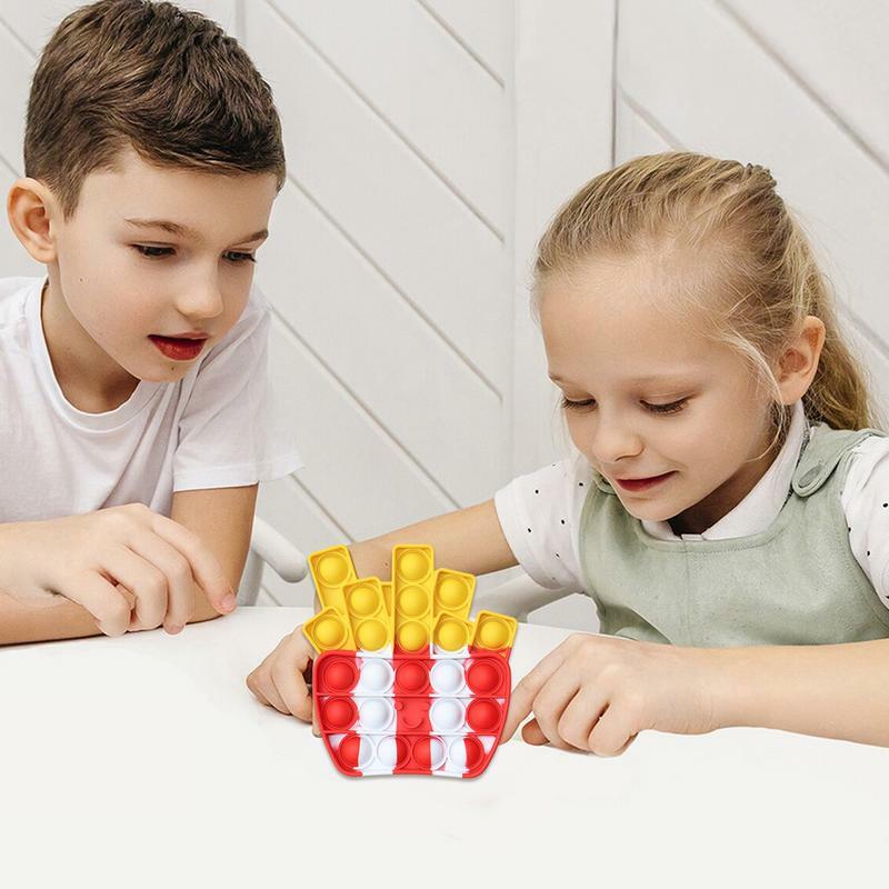 Pop Bubble Hamburger Fast Food Design elastisches Zappeln Spielzeug realistische Anti-Stress-Spielzeug sensorische Squeeze Spielzeug elastische Zappeln Spielzeug für