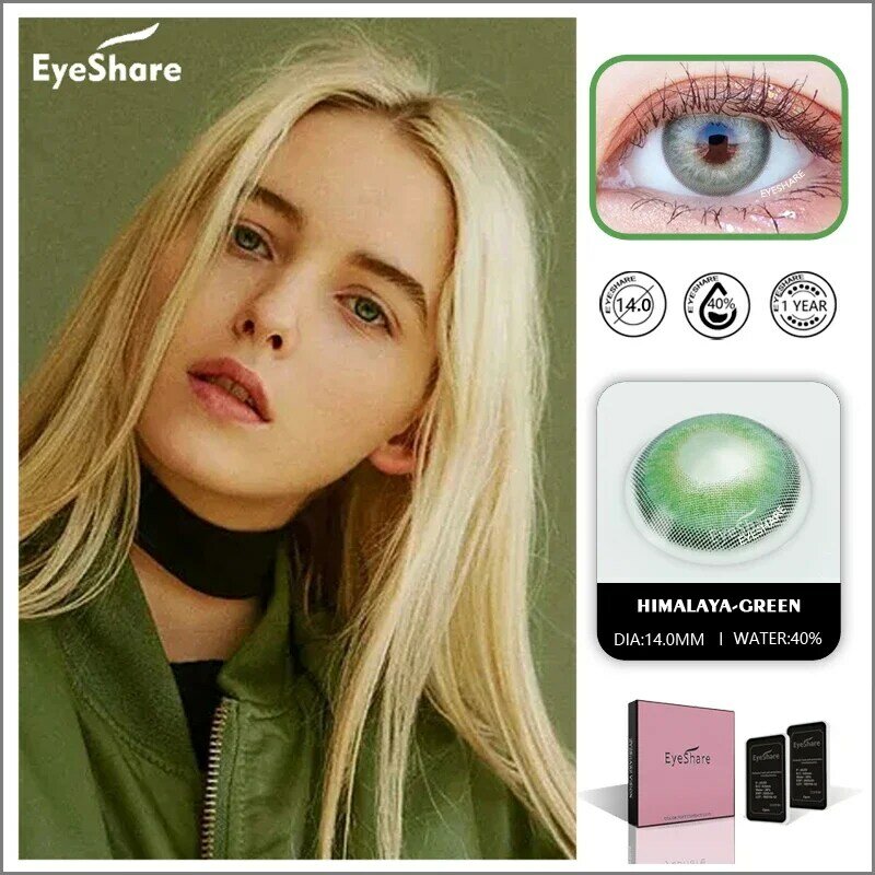 EYESHARE Farbe Objektiv Augen 2 stücke Natürliche Farbe Kontaktlinsen Für Augen Jährliche Schönheit Kontaktlinsen Auge Kosmetische blauen Farbe objektiv