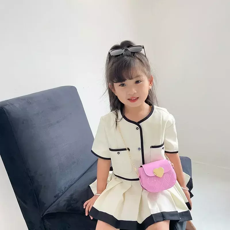 Tas bahu Mini anak perempuan kecil lucu tas tangan kecil dompet koin Fashion tas kurir anak-anak kulit paten cantik