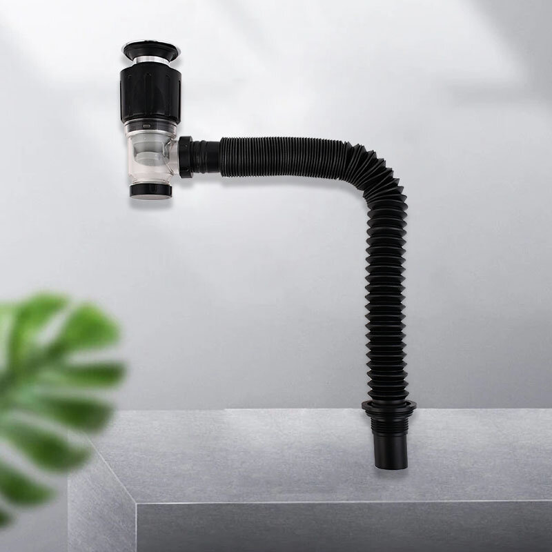 Stainless Steel Two-Way Mounted Wash Basin Chrome Water Drain Downcomer Overflow Sink Drainer Water Hose Set