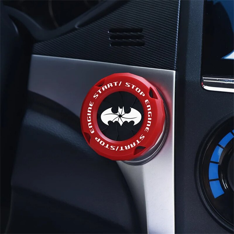 Car Ignition Switch Cover One-touch Start Button Rotating Protective Cap Motorcycle Start Stop Ring Decoration Interior Sticker