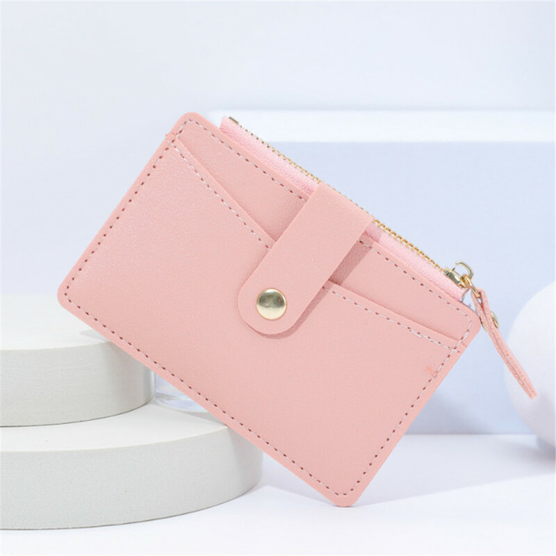 Solid Color Card Holder for Women Super Thin Small Female Wallet Pu Leather Mini Business ID Credit Card Case Women's Wallet