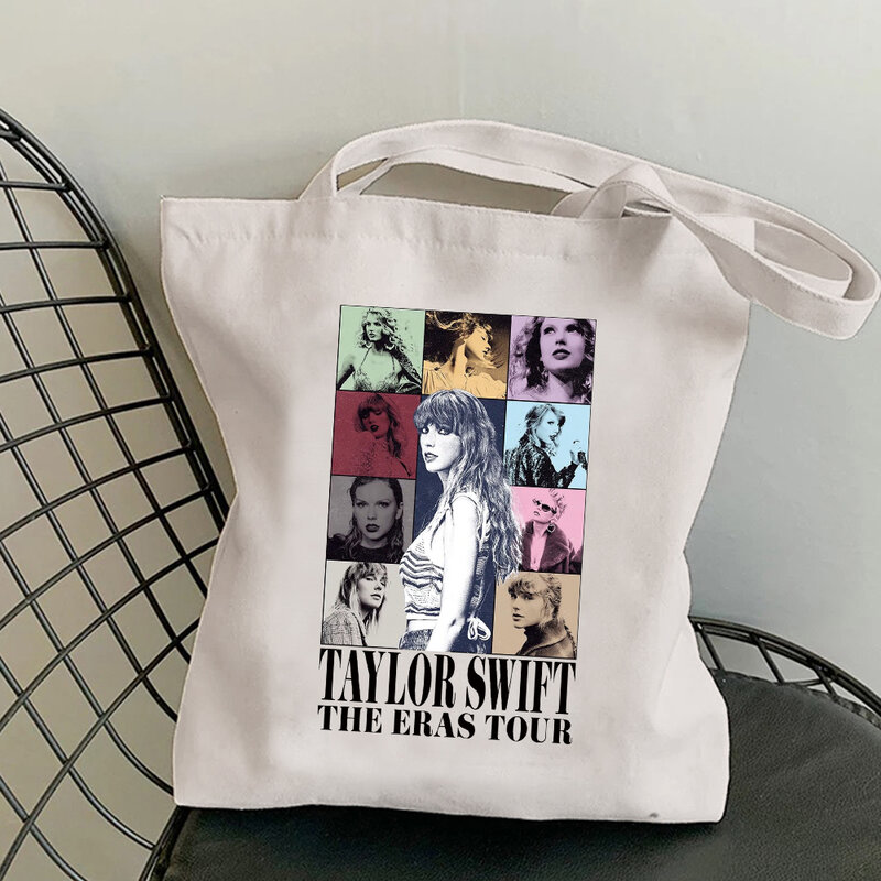 Bolso de mano de lona inspirado en el Tour de Taylor Swift The Eras, bolso de mano de estética gráfica, bolso de compras
