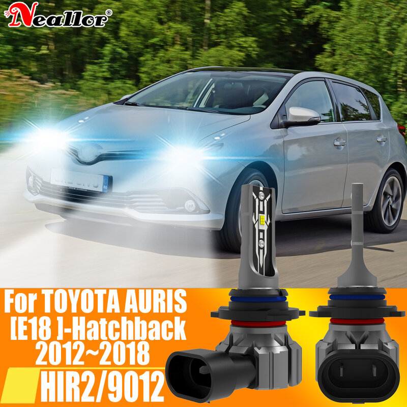 2x HIR2 Led Headlight Canbus No Error 9012 Car Bulb High Power 6000K White Light Diode Lamp 12v 55w For Toyota Auris 2012 ~ 2018