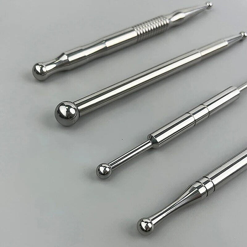 Двухсторонний пружинный инструмент для ухода за ушами, точечный зонд, ручка-массажер для лица, рефлексотерапевтический массажный инструмент, выдвижная акупунктурная ручка